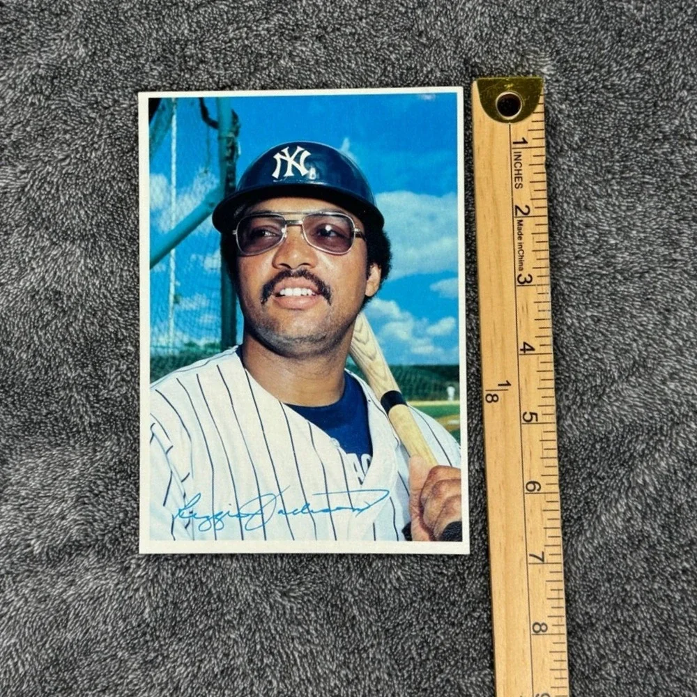 1980 Topps Reggie Jackson New York Yankees Card 6 of 60 5x7 Vintage Baseball - Picture 4 of 4